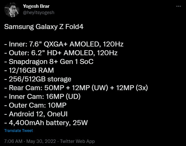 Yogesh Brar Samsung Galaxy Z折4