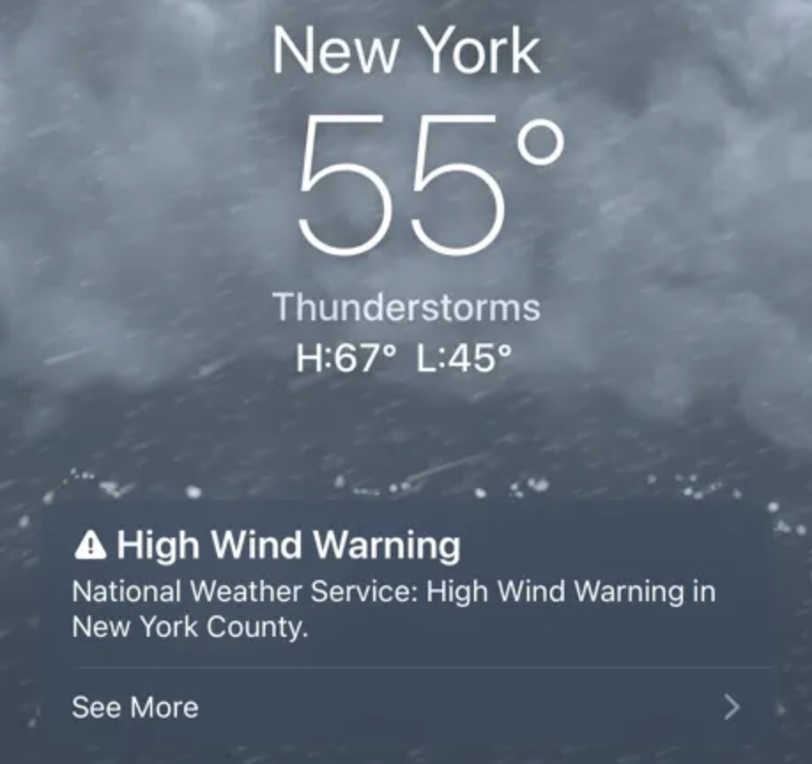 iPhone极限天气警报